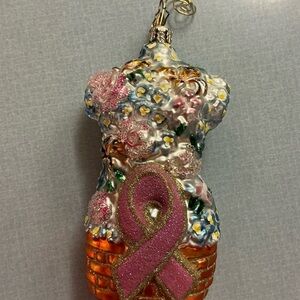 Floral Pink Ribbon Christopher Radko